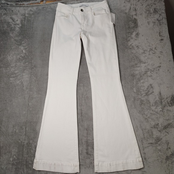 J Brand Jeans Womens 27 White Blanc Lovestory Bell Bottom Flared